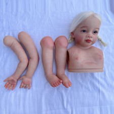 30" Reborn Baby Doll Unfinished Kits Toddler Girl with White Hair Handmade Gift