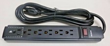 New POWER FIRST 6 ft. Surge Protector Outlet Strip, Black; No. of Total Outlets: