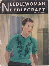 Needlewoman und Needlecraft Mag #44 Okt 1950 Inhalt abgebildet ~ keine Transfers
