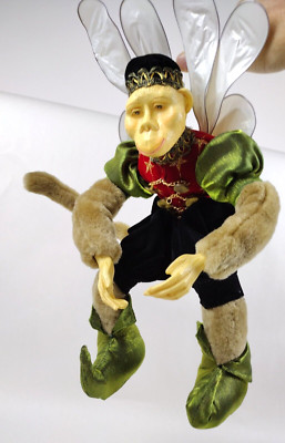 Mark Roberts Collection Flying Monkey Fairy White fabric wings Red Star Vest fez