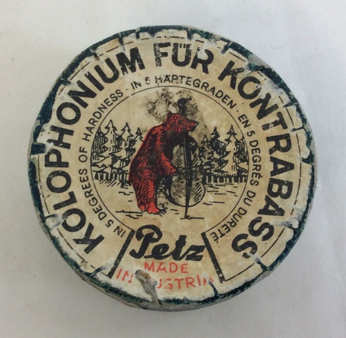 Vintage Kolophonium For Kontrabass Petz Made in Austria Cardboard Container