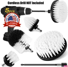 5 Pcs Drill Brush Car Detailing Kit with Extend Attachment Soft Bristle Power US
