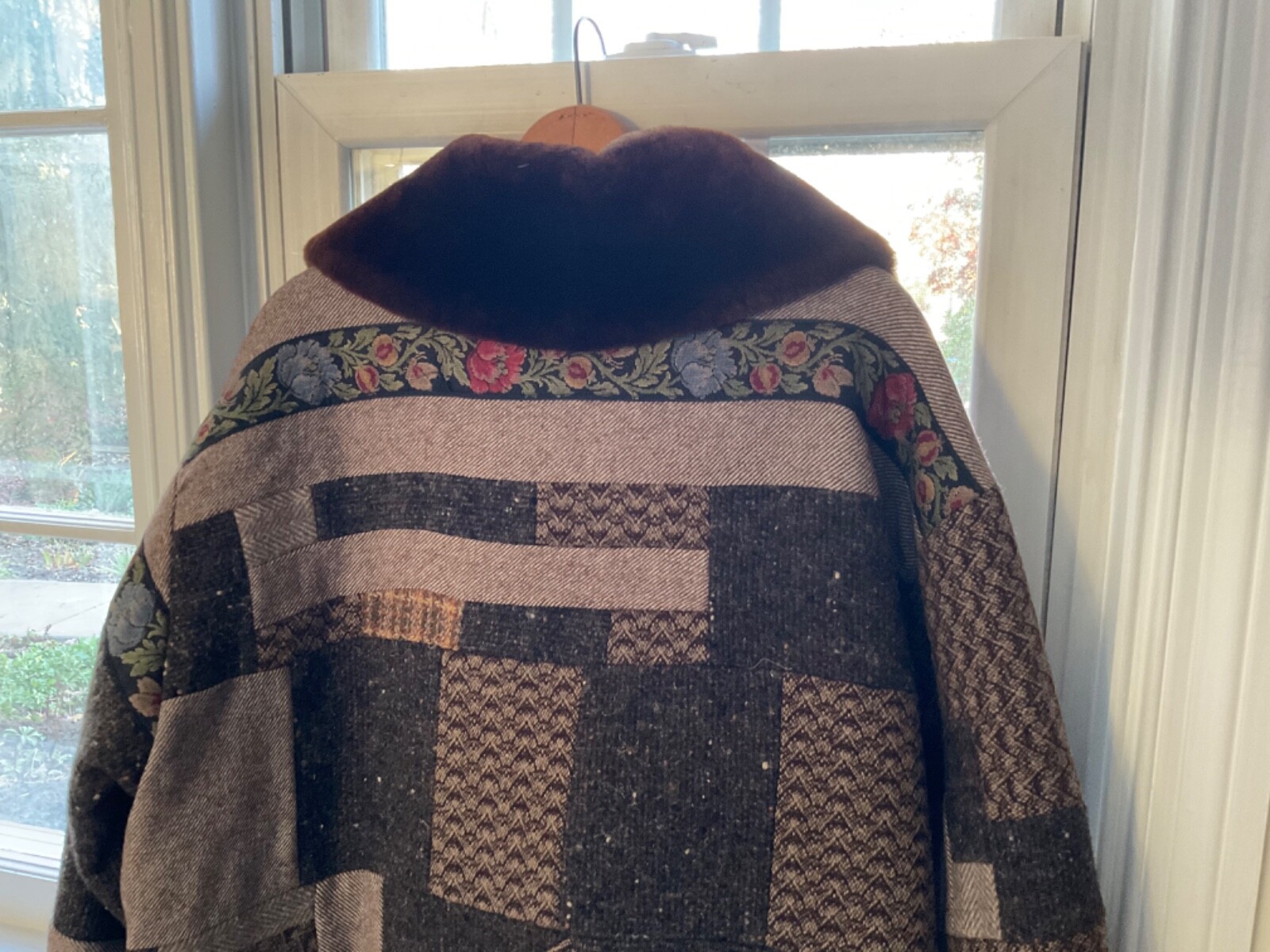 Austria Wool Patchwork Jacket with Shearling Coll… - image 6