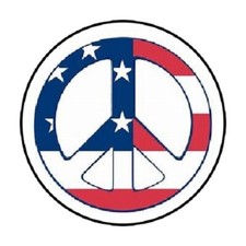 48 American flag peace sign   ENVELOPE SEALS LABELS STICKERS 1.2" ROUND