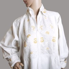 Vintage Romanian peasant shirt ,ethnic handmade blouse from Transylvania M-L