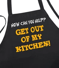 Black Chef Apron Get Out Of My Kitchen!, Aprons with Attitude by CoolAprons