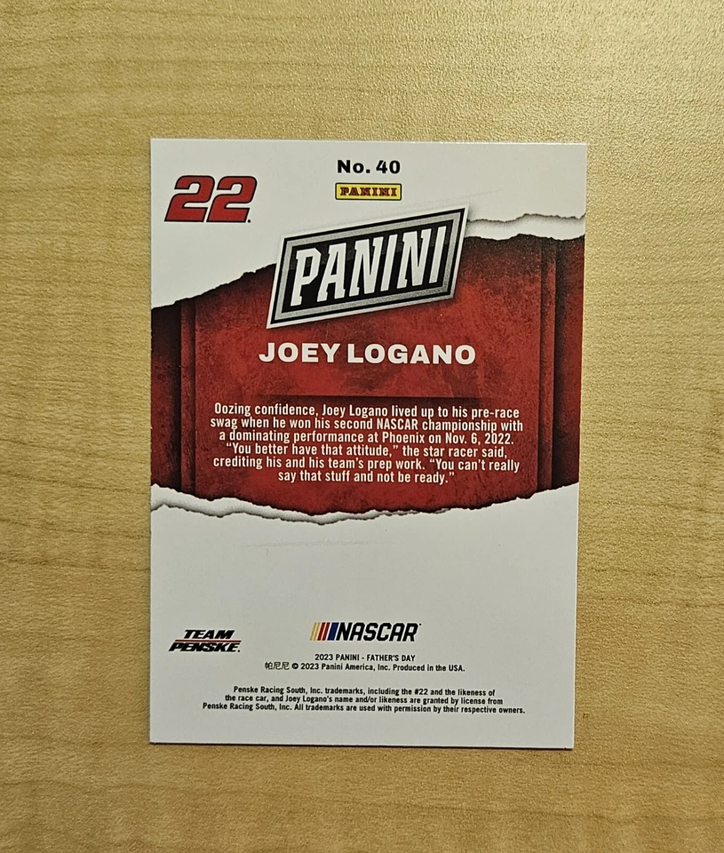 2023 Panini Father's Day Joey Logano #40 Nascar Pennzoil Racing Nascar - Image 2 of 2