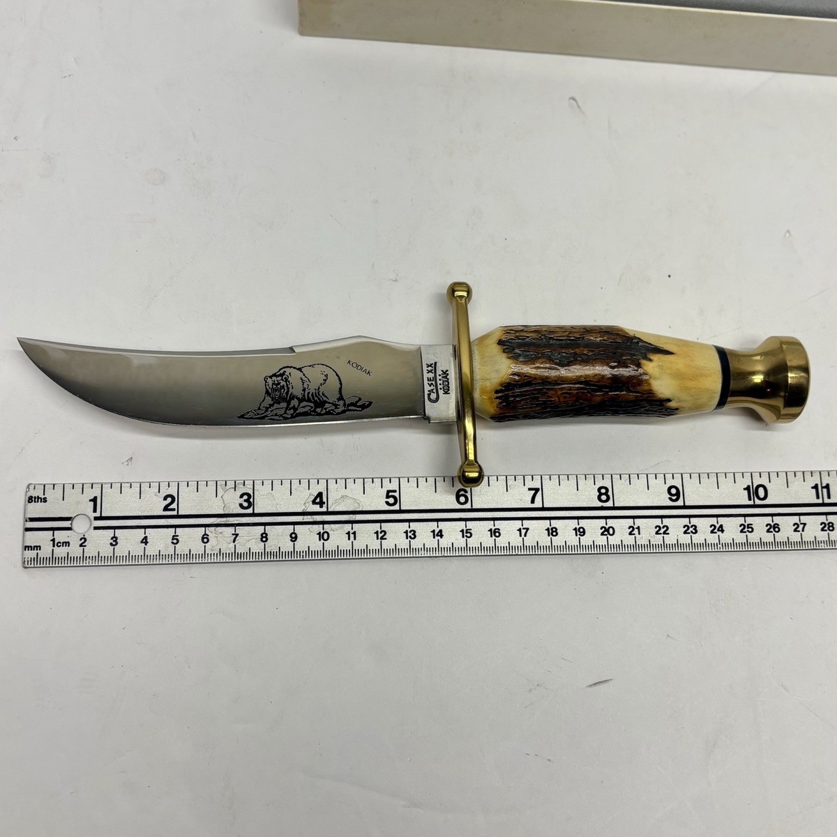 Vintage 90's Case XX Kodiak Fixed Blade Stag HUNTER Knife W