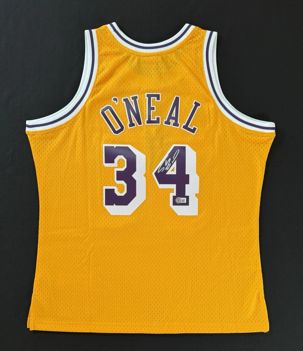 Autographed/Signed Shaquille Shaq O'Neal Los Angeles LA Yellow Basketball Jersey Beckett BAS COA at 's Sports Collectibles Store