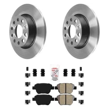 For Volkswagen Jetta 11-18 AmeriPLATINUM Rear Brake Kit w Semi-Metallic Pads