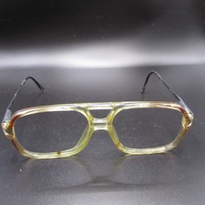Vintage London Fog Traveler Eyeglass Frames Clear Amber Brown Aviator Style
