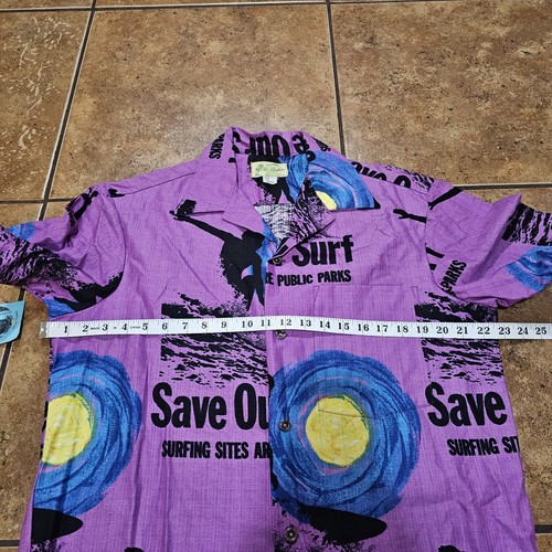 Camisa hawaiana vintage Ui Maikai abotonada Save Our Surf Deadstock algodón grande - Imagen 7 de 9