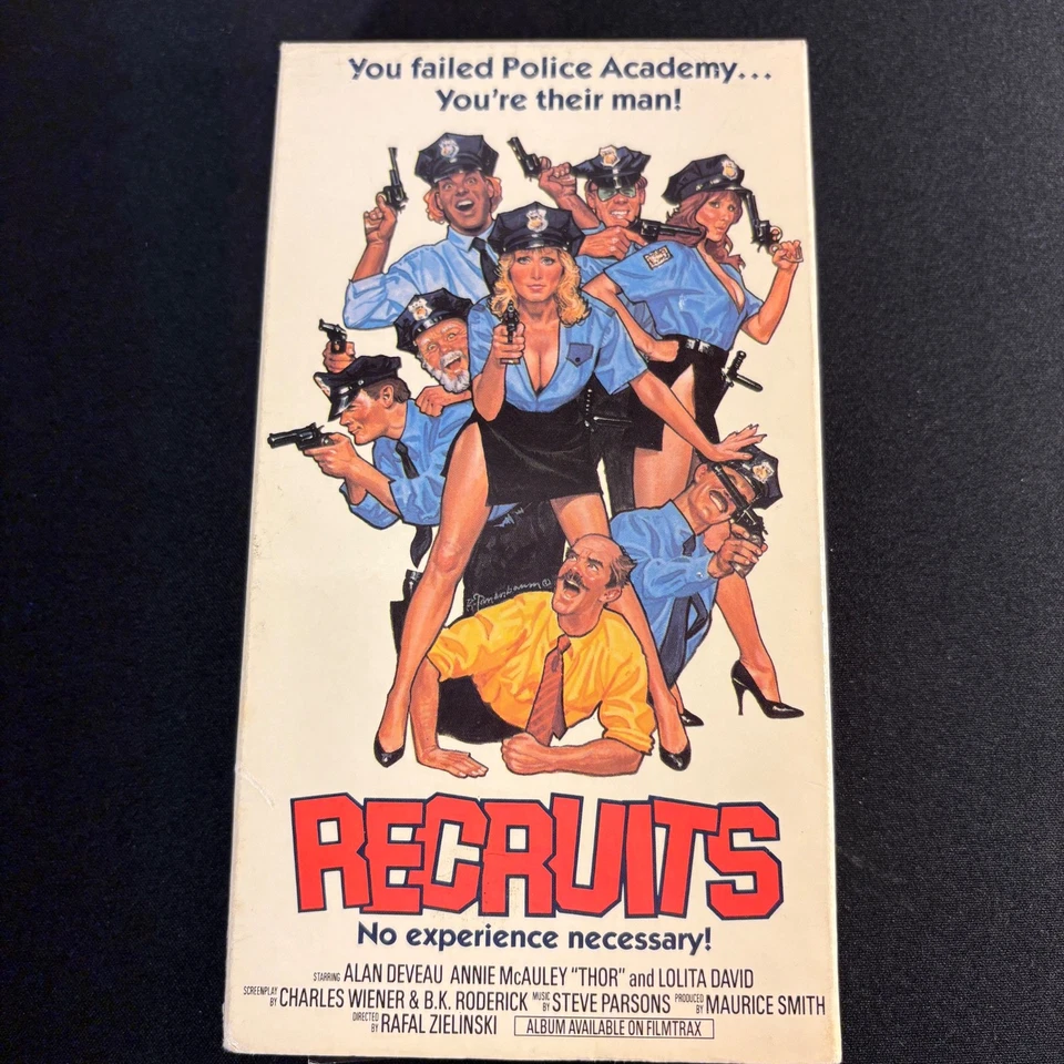Recruits (1986) VHS Comedy Alan Deveau John Mikl Thor Vestron Video TESTED! Rare - Image 3 of 4