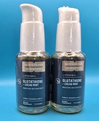 quicksilver scientific liposomal glutathione buy 2 Quicksilver Scientific Liposomal Glutathione, Cacao Flavor 1.7oz. NEW