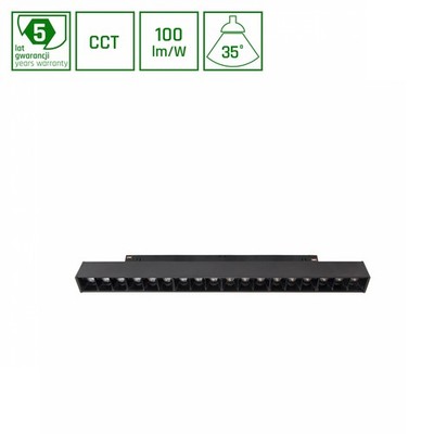 LED SYSTEM Shift CCT GRID M 17W 48V Schienensystem 35° UGR19 1700lm 2700-4000K