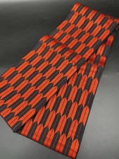 Kimono Konjaku Club Luxury Pure Silk Obi Half Width Feather Geomet Japan