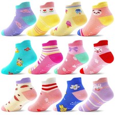 Toddler Socks with Grips Anti Slip Ankle Socks 12 Pairs for 1-7 Years Boys Gi...