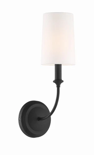 Crystorama Libby Langdon Sylvan 1 Light Black Forged Sconce - Picture 1 of 9
