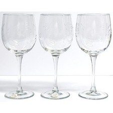 3pc Discontinued VTG Princess House Heritage Grand White Wine Glasses Set 8 3/8"