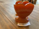 Degenhart Glass  Heart Sweetheart Toothpick Holder Tomato Slag Vintage
