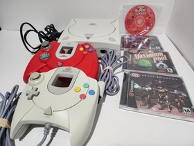 SEGA Dreamcast HKT-3020 Home Console - White w/ 4 games and 2 controllers Tested