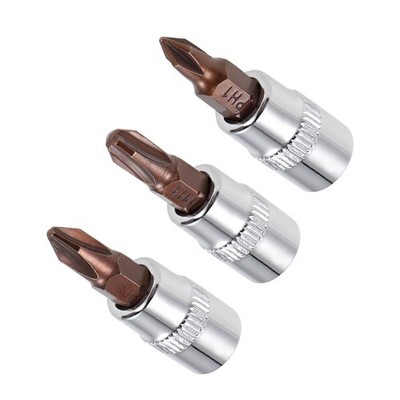 PH1/2/3 Phillips Impact Bit Socket 1/4'' Drive S2 Steel CR-V Power Socket Screwdr