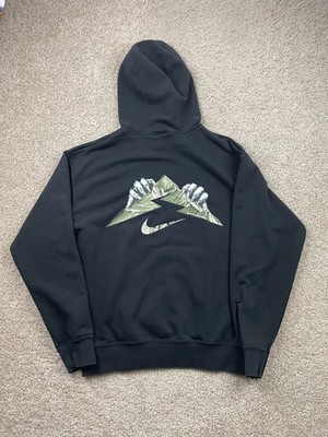 Nike Trail Hoodie Men's Small Black Graphic Tour Du Mont Blanc Mahaha Mountain
