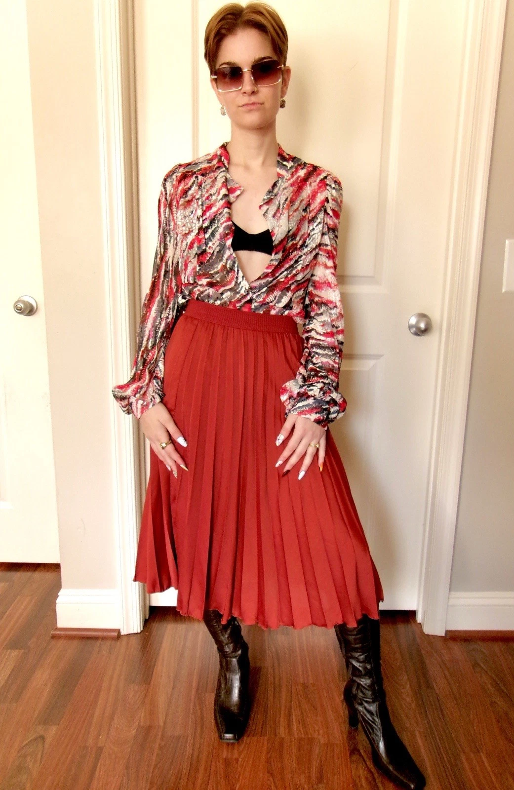 Blusa Balenciaga autunno 2009 passerella 100% seta di Nicolas Ghesquière taglia IT 40