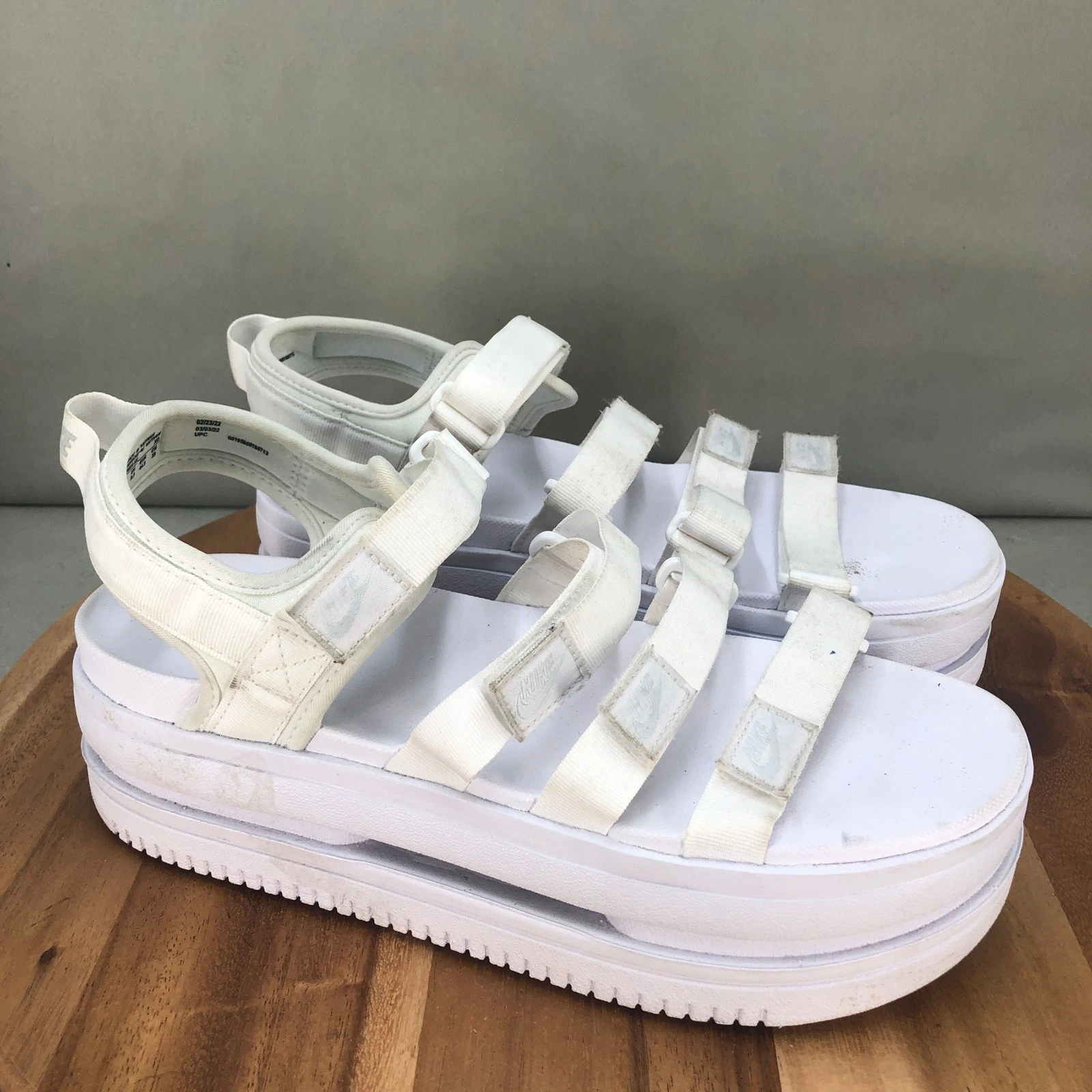 Sandali Nike Icon platform bianchi cinturini regolabili donna taglia 12