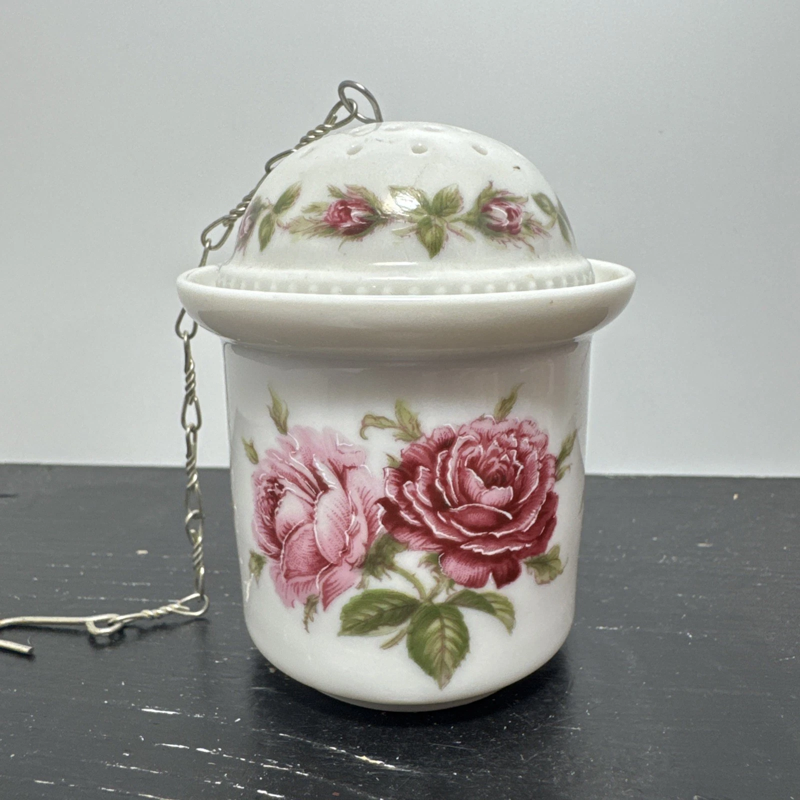 Kaiser W. Germany Porcelain Tea Infuser & Drip Cup – Vintage Rose Pattern
Opens in a new window or t
