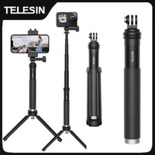 TELESIN Aluminum Alloy Selfie Stick Tripod For GoPro/DJI Action/Insta360 Camera
