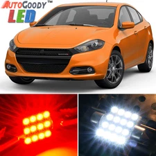 13 x Premium Red LED Lights Interior Package Upgrade for Dodge Dart 2013-2016