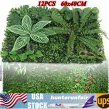 12 Pcs Artificial Plant Wall Mat Greenery Wall Hedge Grass Fence Foliage Panel