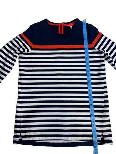 Joules X Clemence Top Long Sleeve Striped Back Zip Shirt Size US 6 - Picture 7 of 11