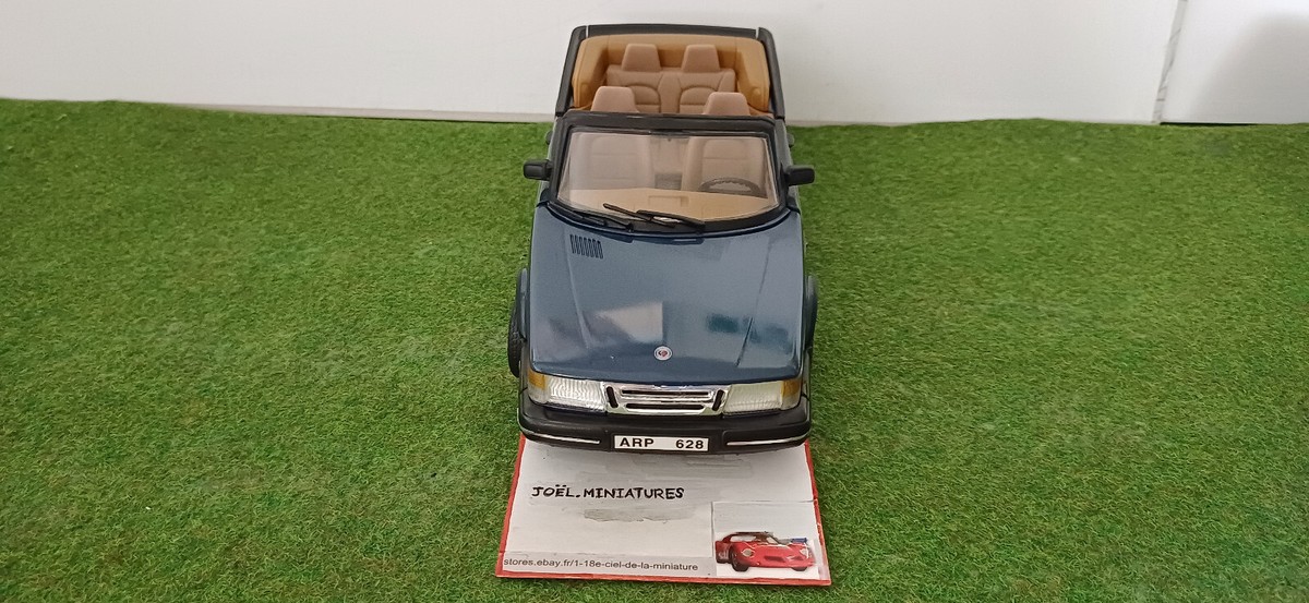 SAAB 900 TURBO CABRIOLET ouvert open bleu nuit 1/18 ANSON voiture