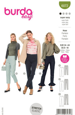 Burda 6072  Misses' Pants  Sewing Pattern Sz 18-28
