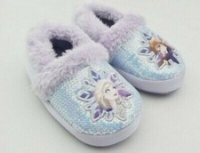NEW DISNEY FROZEN 2 ELSA ANNA Sequin Slippers Shoe Size 5/6 Toddler Girls