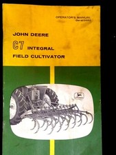 Vintage JOHN DEERE OPERATORS MANUAL C7 Integral Field Cultivator OM-M15563