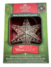Scentsicles Scented Ornament Silver Metal Star- White Winter Fir - with Refill