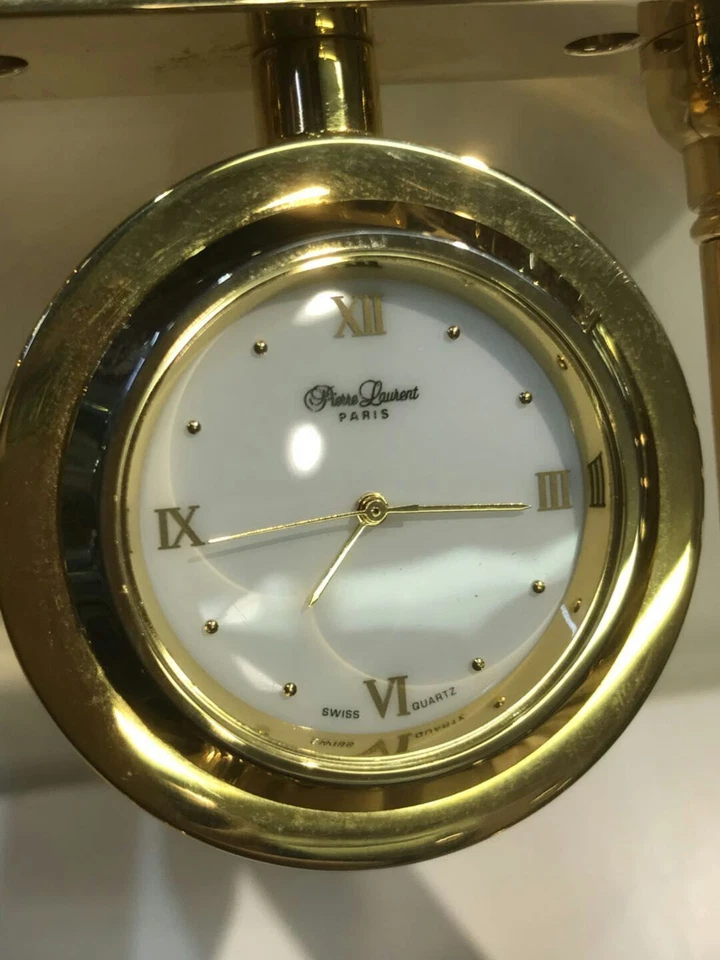 Pierre Laurent Desk Clock Gold color Portable Swiss Quartz Paris design - Image 4 of 4