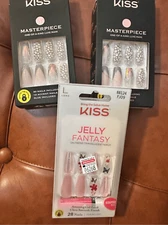 3 Sets of KISS Press On Nails With Rhinestones New In Box