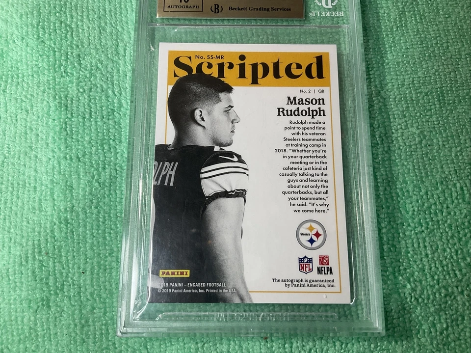 2018 MASON RUDOLPH Encased Scripted Signatures 04 /25 RC BGS 9.5 Rookie 10Auto - Image 4 of 4
