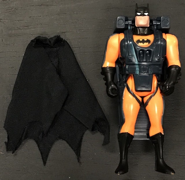 Vintage Batman Animated Series Sky Dive 5" Figure Parachute 1993 Orange