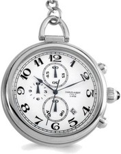 Charles Hubert Solid Stainless Steel White Dial Pocket Watch XWA1045