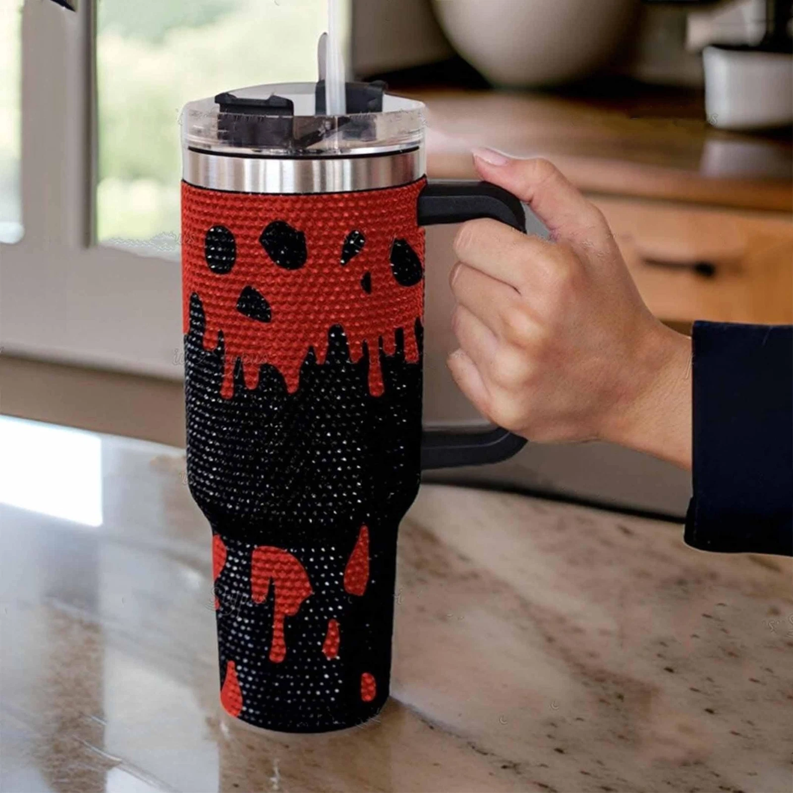 40 Oz Bling Halloween Ghost Rhinestone Tumbler