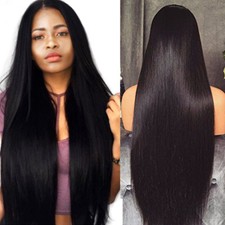 Natural 1B Black Lace Front Wig Synthetic Long Silky Straight Wigs Fashion Women