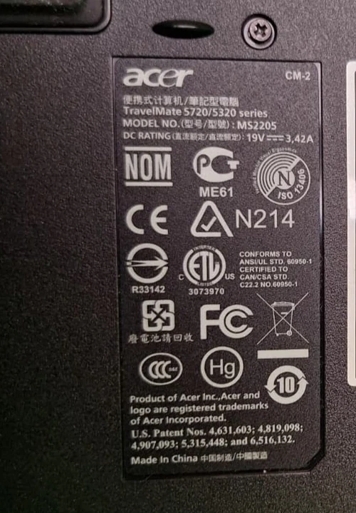 pc portatile acer travelmate 5720 t7100 core due duo ram 1gb hard disk 120gb - Immagine 3 di 4