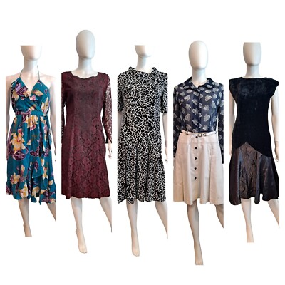 Vintage Women's Clothing pc Lot 60s 70s 80s Dresses Esprit Plain Jane 