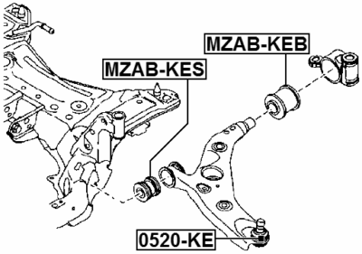 Rear Arm Bushing Front Arm FEBEST MZAB-KEB OEM KD35-34-300H | eBay