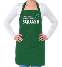 I'd Rather Be Playing Squash - Unisex Adult Apron - Player Court Racquet Ball